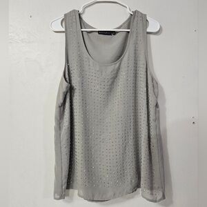 Metaphor Rhinestone Studded Gray Tank Top!